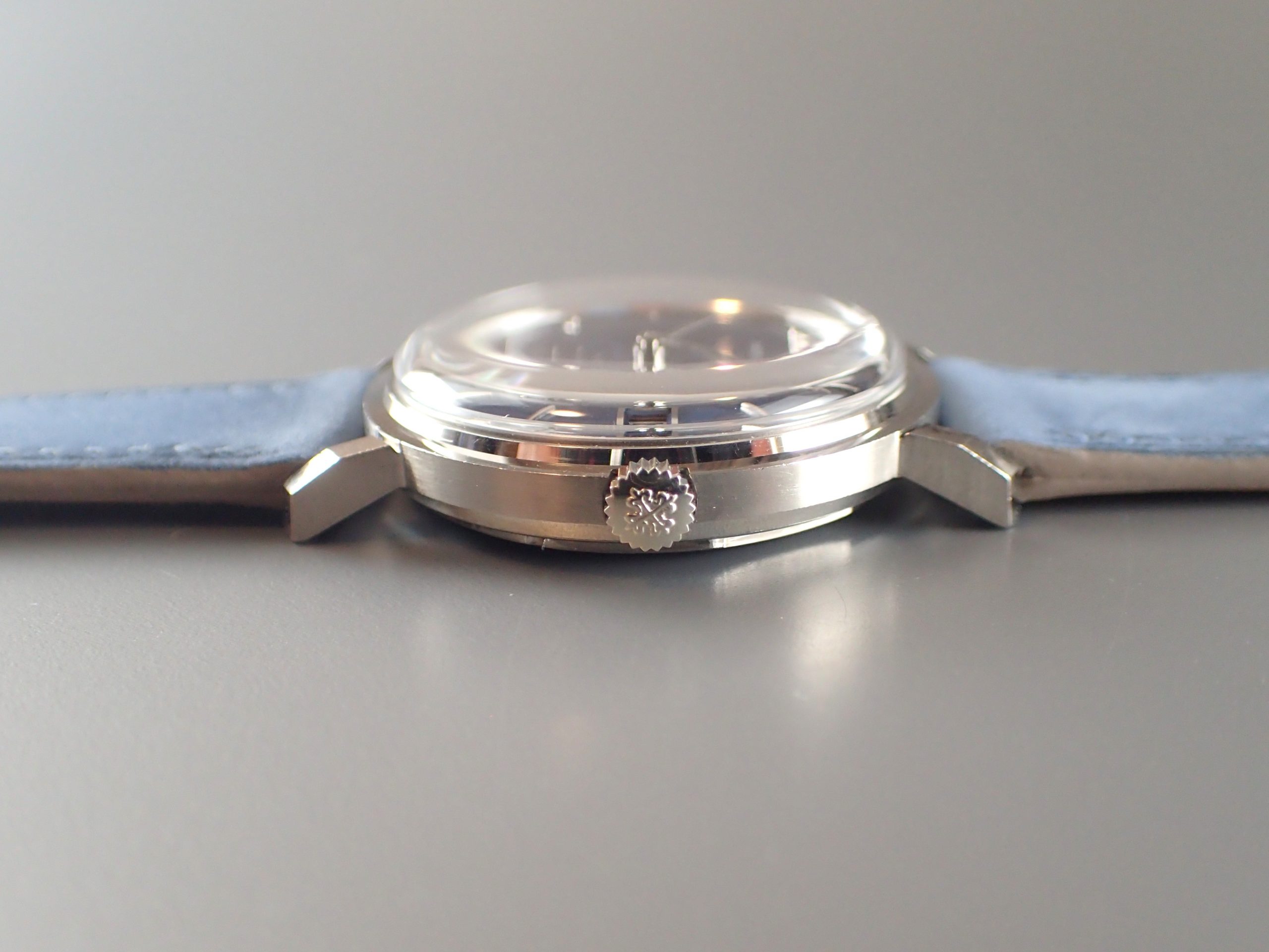 White, Blue dial