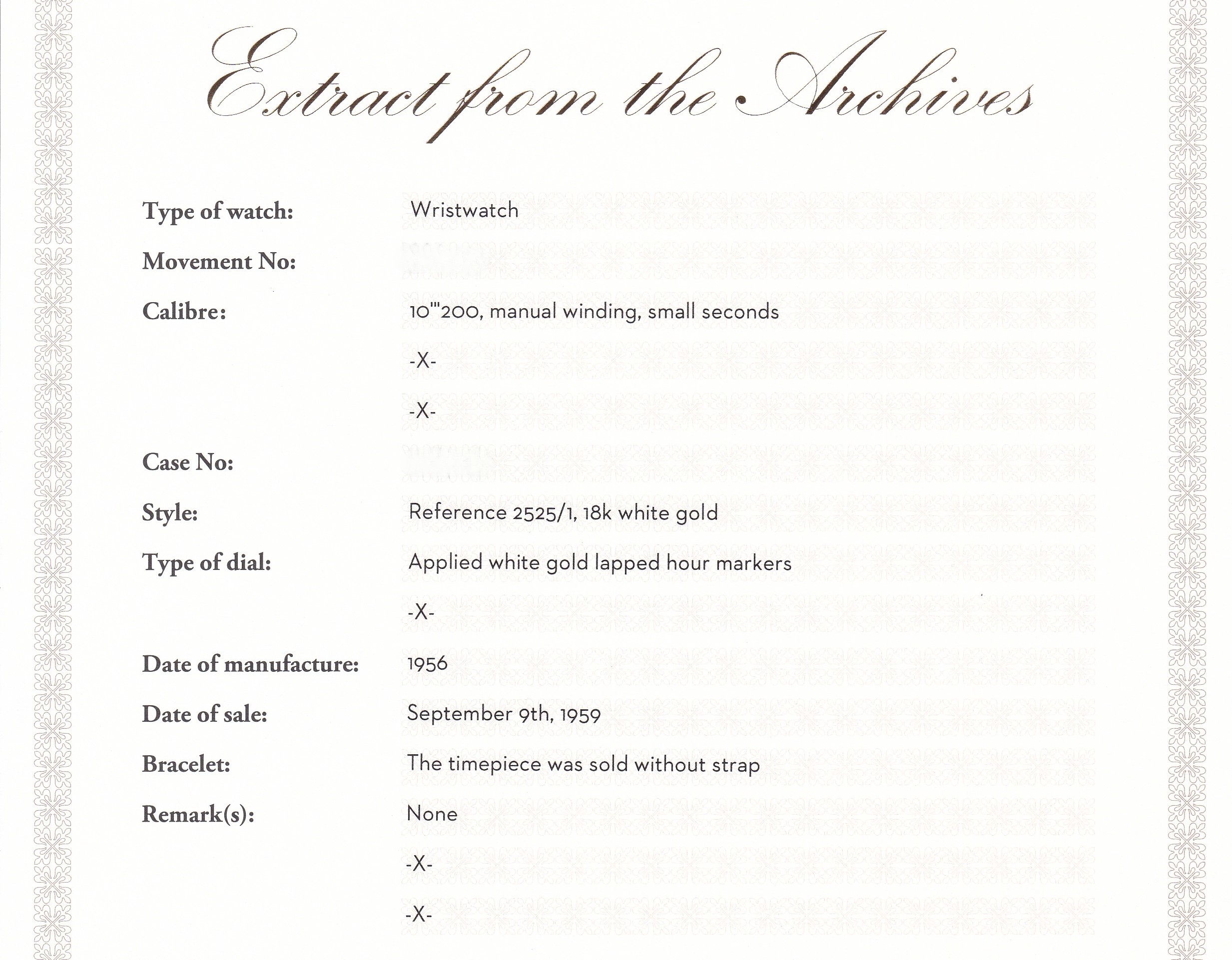 ホワイト、手巻きモデル