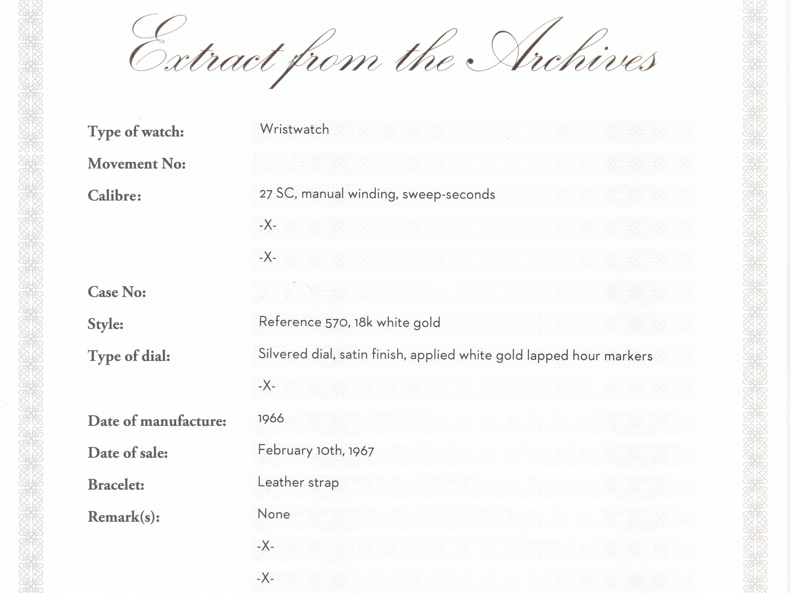 White, Sweep seconds